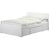 Home use bedroom furniture white bed frame full leather bed with drawers