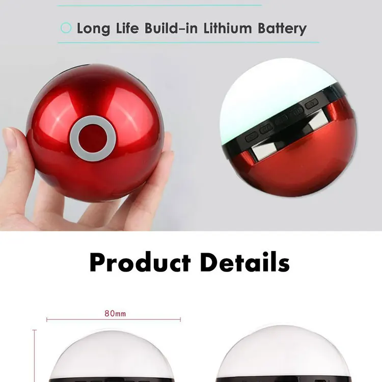 Colorful Night Light LED Dance Magic Pokeball Bluetooth Speaker Poke Mon Elves Ball Wireless Stereo Music TF card MP3 Subwoofer