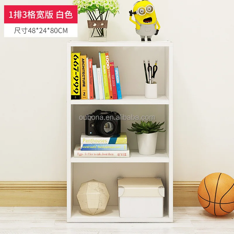 Wooden 3 Tiers Bookcase Shelf Cube Storage Shelf Display Bookshelves