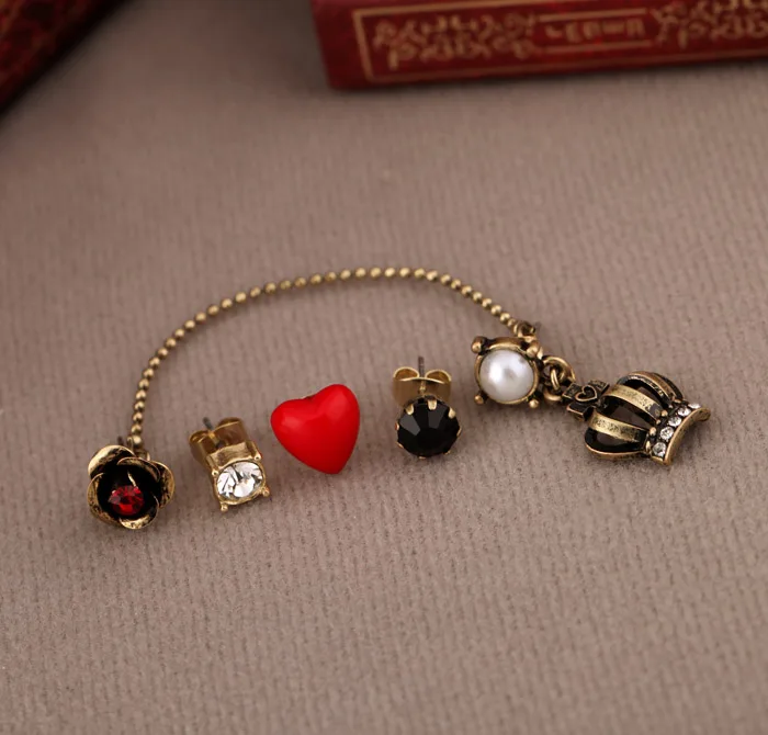 ed0010 WISH Hot Selling Vintage Gold Plated Pearl Siam Flower Crystal Red Heart Noble Crown Chain Stud Earrings Sets
ed0010 WISH Hot Selling Vintage Gold Plated Pearl Siam Flower Crystal Red Heart Noble Crown Chain Stud Earrings Sets