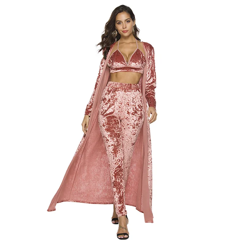 Tracksuit Women Three 3 Piece Set Outfits Cloak Cardigan Crop Top + Pants Suit Streetwear Long Sleeve Female Y10606
Tracksuit Women Three 3 Piece Set Outfits Cloak Cardigan Crop Top + Pants Suit Streetwear Long Sleeve Female Y10606