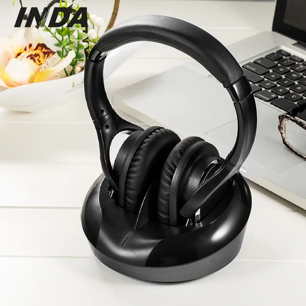 Wireless headset for TV, Dual channel rechargeable TV wireless headphone with transmitter YH998