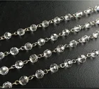 linked rosary crystal glass faceted beads chain for jewellery