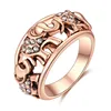 European Style Rose Gold Plated Copper Elephant Image Knuckle Ring Crystal Diamond Wedding Ring For Women