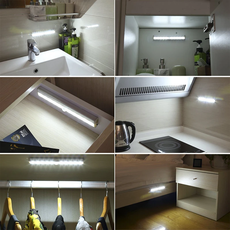 4AAA battery wardrobe led night light with infrared motion sensor wireless led closet lights6
