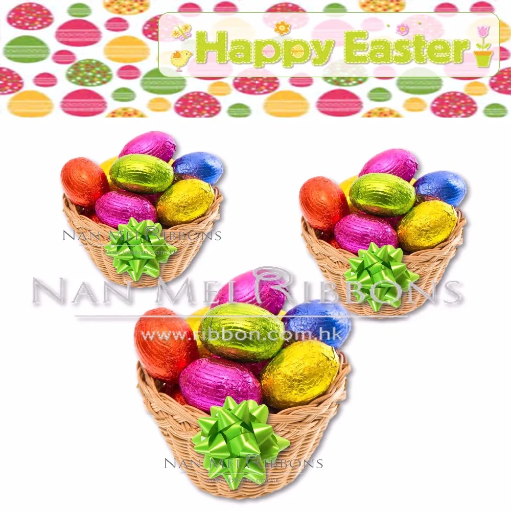 easter gift set wrapping decoration idea mini plastic pp ribbon