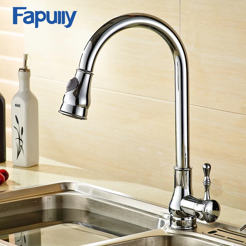 Single Hole Deck Mounted Single Lever Spray Head Kitchen Faucet