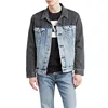 Wholesale mens denim trucker jacket custom high quality men black denim jacket