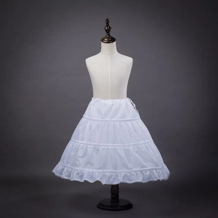 

2018 Ball Gown Petticoats Three Hoops One Tiers Dress Underskirt Crinoline Wedding Accessories Petticoats For Wedding Dress, White