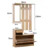 Customized Modern Wooden Coat Stand Shoe Storage Cabinet With Mirror