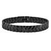 Heavy black tungsten carbide mens link bracelets
