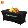 Customized Wrinkle Proof Polyester Pro Black 96 Length x 30 Width x 30 Height 8 ft Tables Cover/ Table Cloth/ Tablecloth
