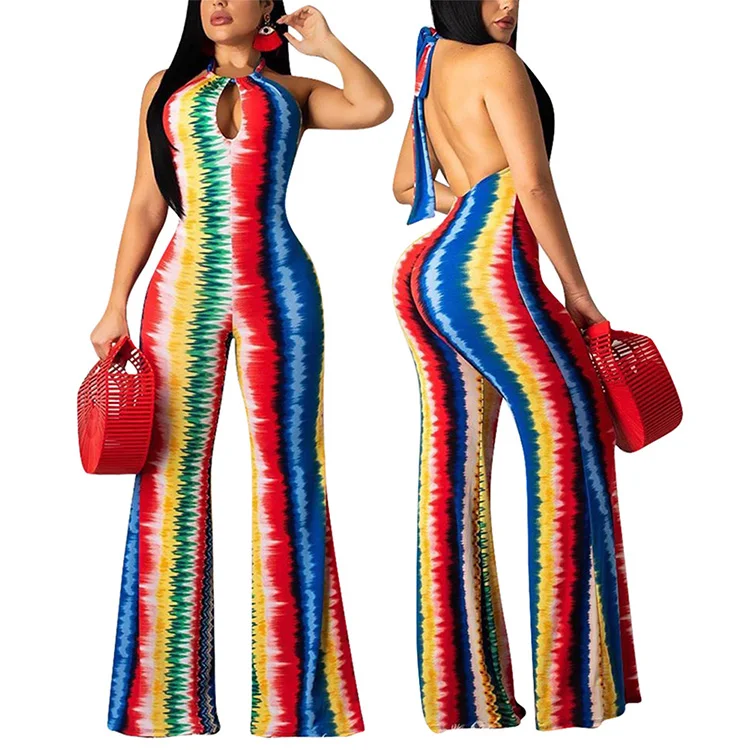 Summer Explosion Hang Neck Sleeveless Women Bodycon Backless Jumpsuit Wide Leg Pants
Summer Explosion Hang Neck Sleeveless Women Bodycon Backless Jumpsuit Wide Leg Pants