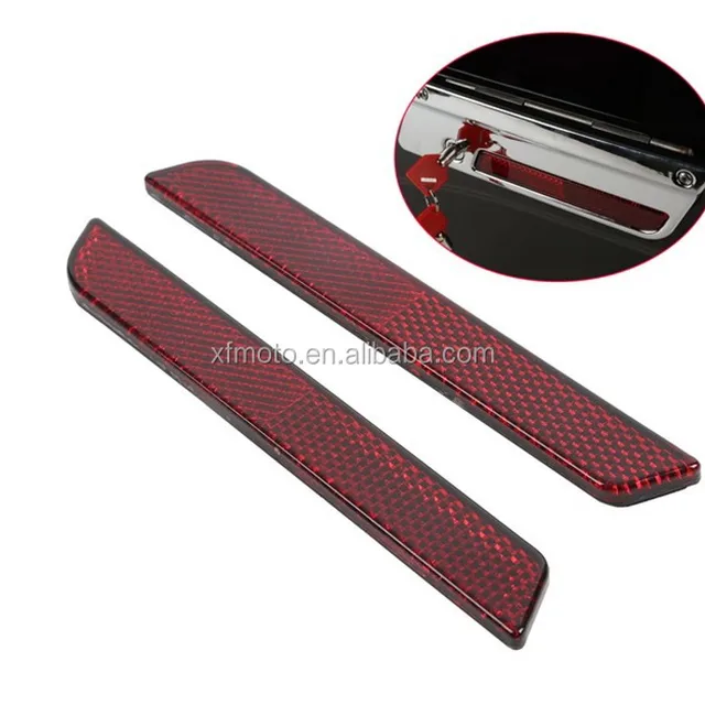 pair red reflector for road king latch covers hard saddlebags