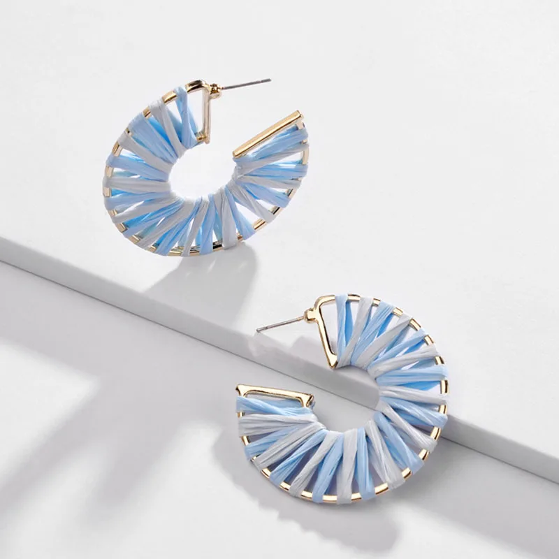 2019 New Summer Fashion Jewelry Geometric Polygonal Round iridescence Handmade Rattan Earrings, Four colors
2019 New Summer Fashion Jewelry Geometric Polygonal Round iridescence Handmade Rattan Earrings, Four colors