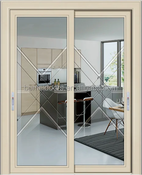 Nuevo tipo de aluminio arco cóncavo balcón puerta corredera de cristal en casa