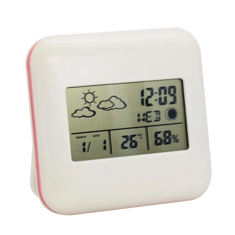 Large LCD Digital Table Forecast Weather Station Temperature Humidity Calendar Alarm Clock