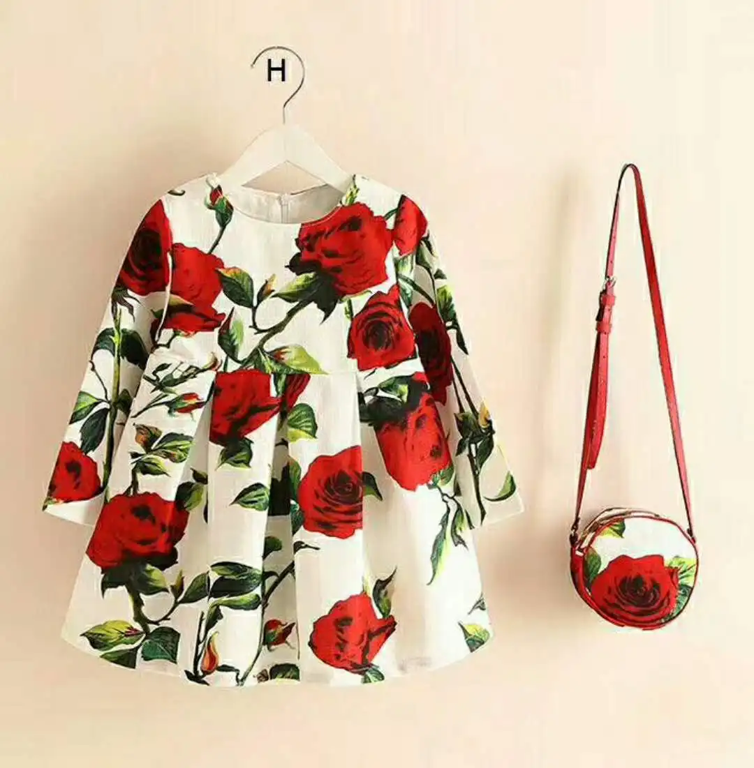 Autumn Long Sleeve Print Cotton Dress With Bag Baby Girl Fashion Flower Clothes Kids Apparel L-391
Autumn Long Sleeve Print Cotton Dress With Bag Baby Girl Fashion Flower Clothes Kids Apparel L-391