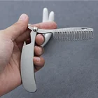Stainless Steel Beauty Handmade Portable Pocket Moustache Metal Beard Comb