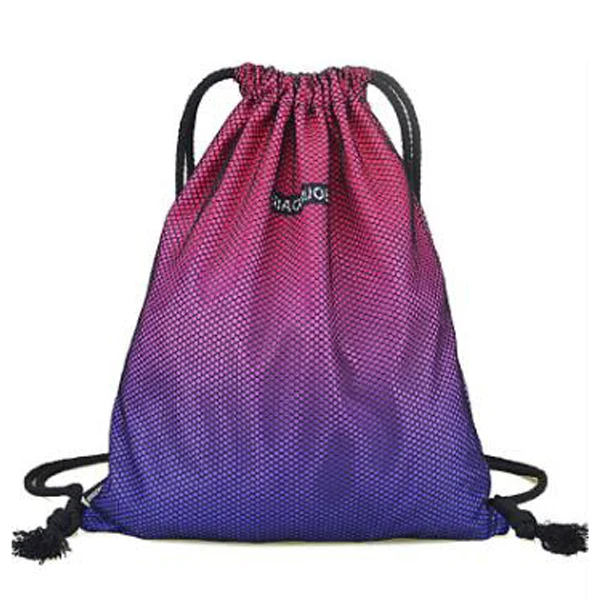 polyester drawstring bag travel/ gym drawstring pouch backpack