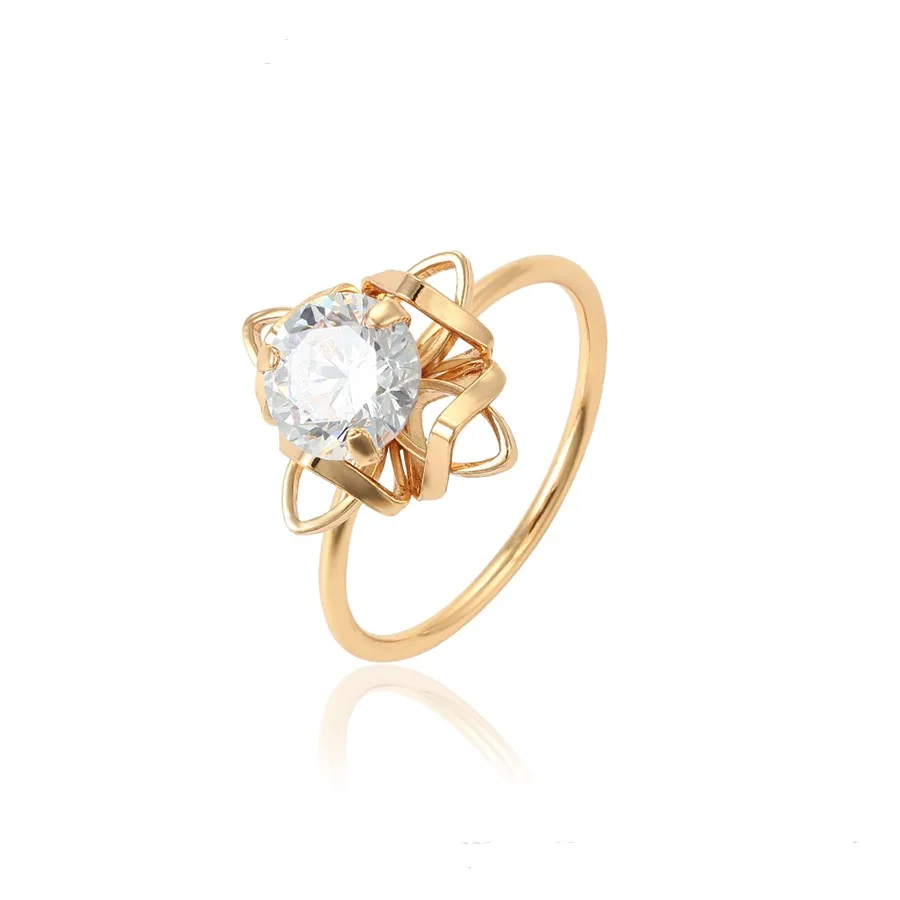 15516 xuping fashion design 18k gold plated single stone ring for lady, White 
15516 xuping fashion design 18k gold plated single stone ring for lady, White