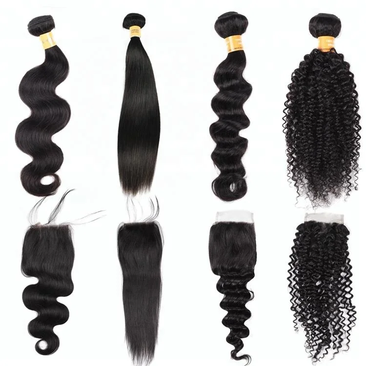 Aliexpress Hair 7A 8A Grade Virgin Brazilian Hair, Virgin Hair 4x4 Lace Closure, Original Brazilian Human Hair