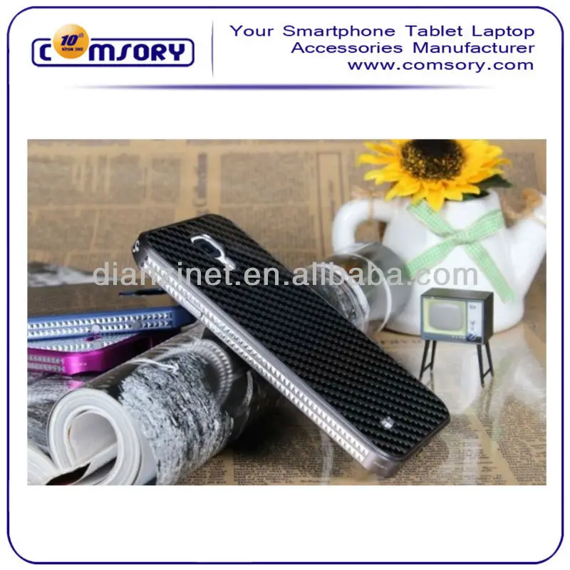 Carbon fiber Hard Phone Case Phone cover for Samsung Galaxy S4 i9500 Paypal Acceptable