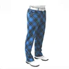 Blue plaid popular style quick drying mens golf pants