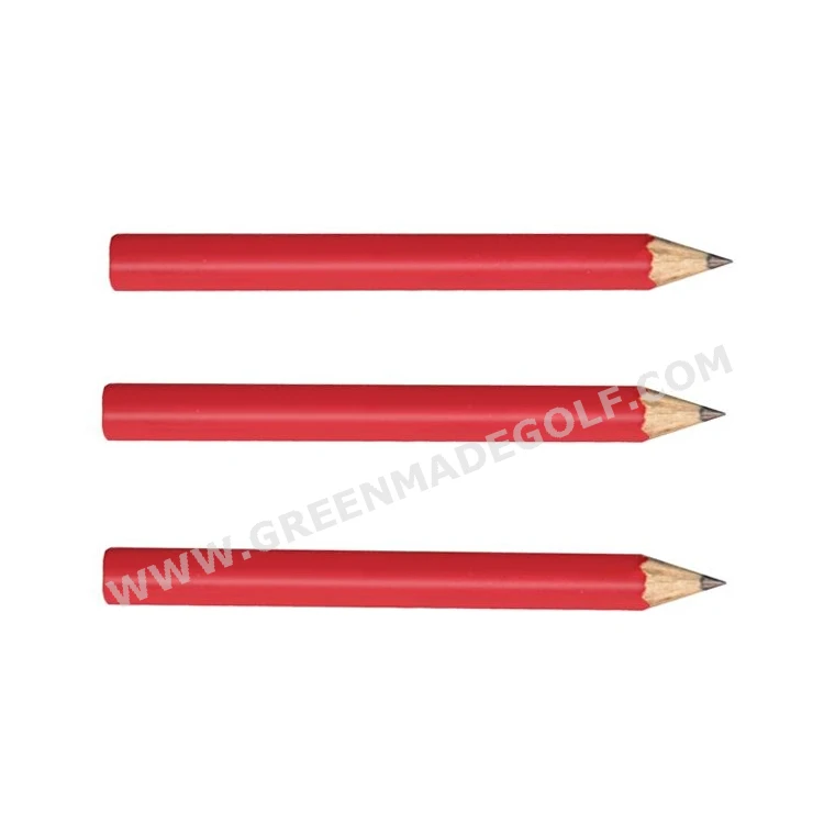 Red color pencils 3.5" jumbo round pencils, wooden golf pencils