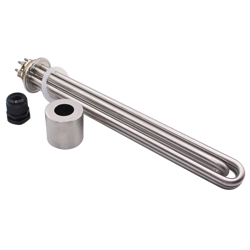 Electric stainless steel coil brewing heating element with probe tube