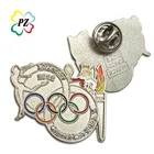 Metal Enamel Custom Sport Torch Shaped Soft Enamel Metal Pin Badge