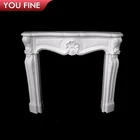 Professional Hand Carved Artificial White Marble Fireplace Surround