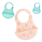 Funny packaging baby silicone waterproof neck drool custom bibs