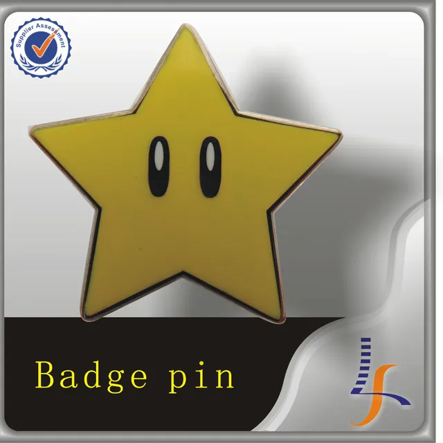 custom enamel pins star shaped metal lapel pin badge holder