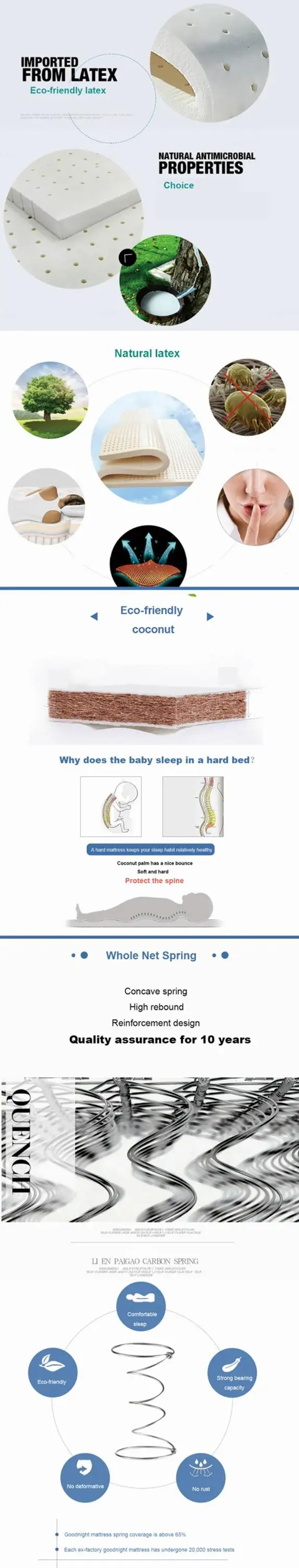 Latex layer filling memory foam mattress gel free palm fiber foldable mattress malaysia korea magnetic mattress - Jozy Mattress | Jozy.net