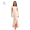 2019 Summer Fashion Women 100% Cotton Wholesale Custom Off Shoulder Party Dress Elegant Evening Dress Formal Long Women Dresses