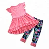 Funky Girls Cotton Boutique Clothing Set Baby Kids Ruffle Pants 2pcs Baby Matching Clothing