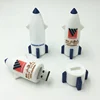 Soft pvc material promotional gift customized logo branded rocket shape usb flash drive 8GB