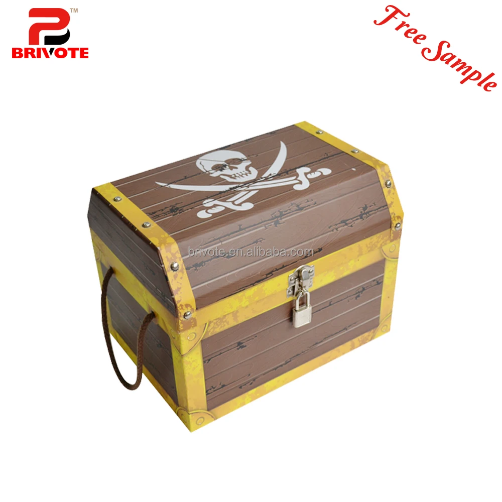 funny pirate wood coin saving box