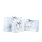 Marble design colorful print hot stamping logo return gift paper bags