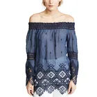 Sexy Off Shoulder Fancy Lace Women Tops Blouses 2018