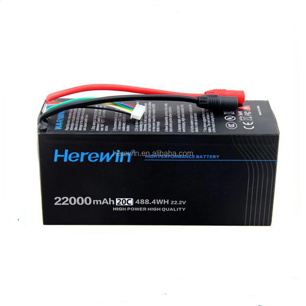 AS150 rechargeable lithium ion battery packs 22000MAH 6S Lipo UAV Drone battery