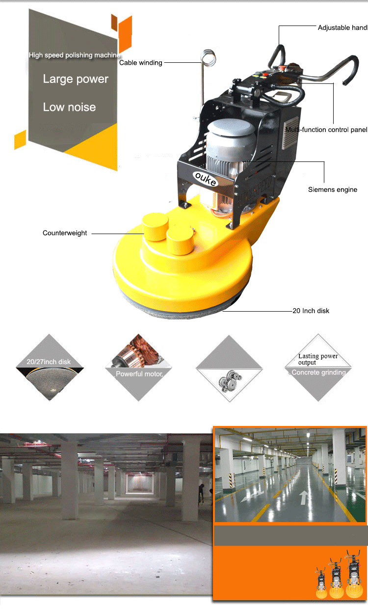 Factory direct high speed concrete floor polishing machine