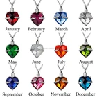 Crystal Birthstone Heart Cremation Jewelry Keepsake Memorial Urn Necklace