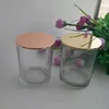 wholesale cheap candle wax warmers unique glass candle jar with metal lid for plain glass jar candles