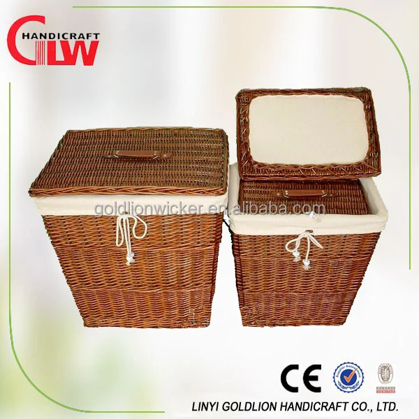 high quality hotel laundry basket lined wicker laundry hamper