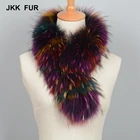 New Fashion Winter 100% Real Raccoon Fur Scarf Women Latest Design Shawls Chinese Factory