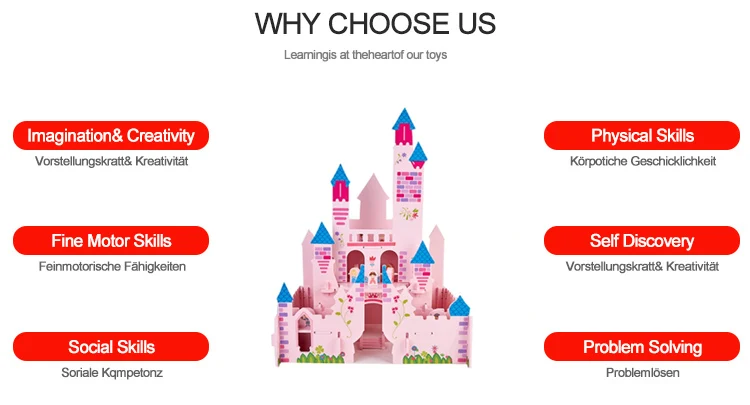 Cutely Designed Pink Beautiful Castle Princess Toys For Kids