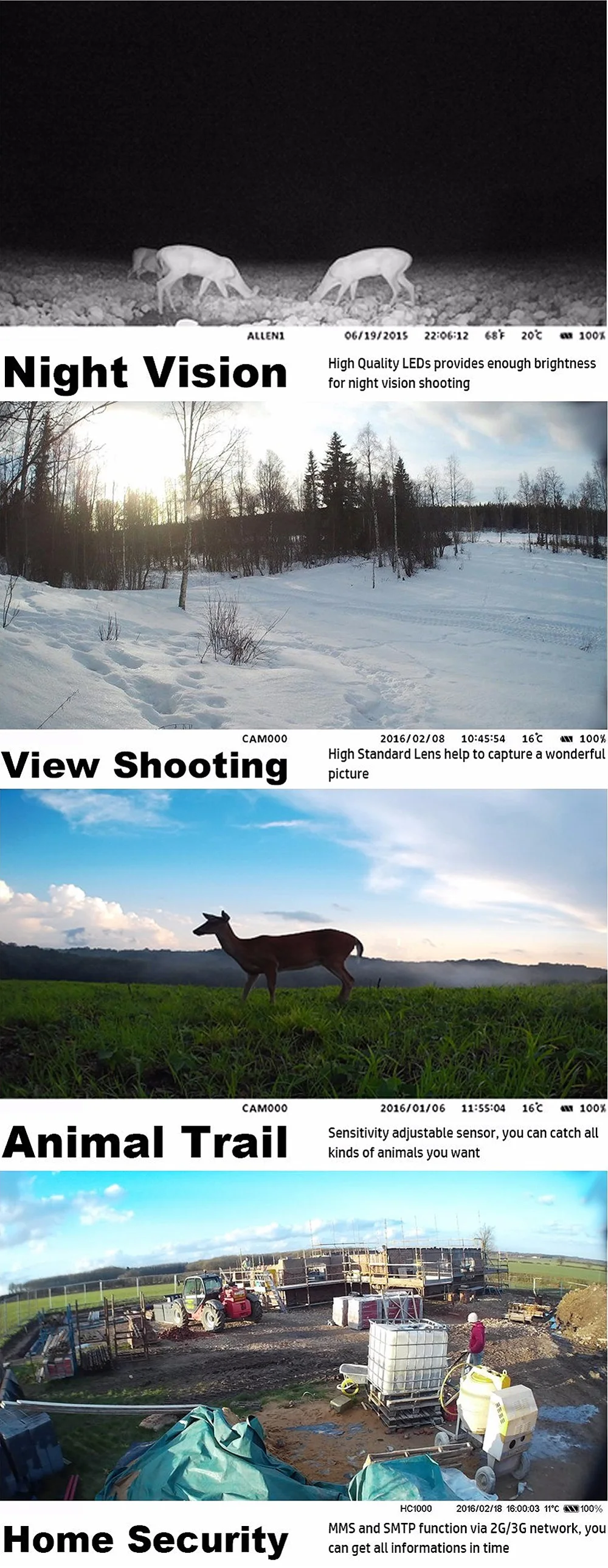 Wild Scouting Hunting Trail Camera 940nm 1080P Video 36 IR Invisible LEDS Suntek HC300M Photo Trap Hidden Motion Camera traps (16)