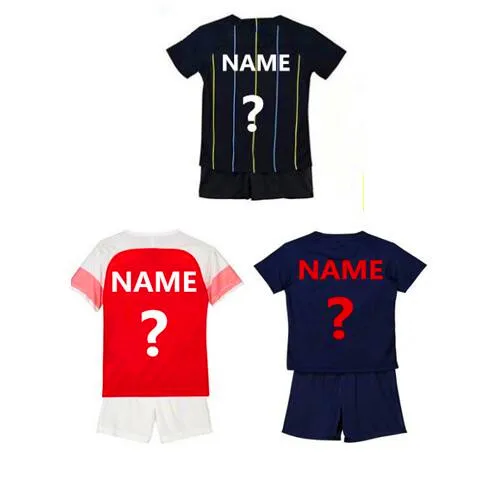 

Thailand Kun Aguero Silva kids football shirt uniform set 2018/19 customized Ozil Neymar Mbappe youth baby soccer jersey kit